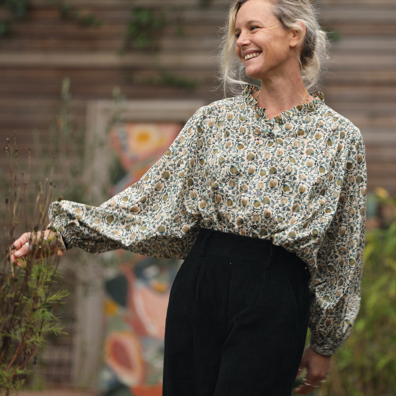 Blouse Miléna - voile de coton Fleurs de Jaipur