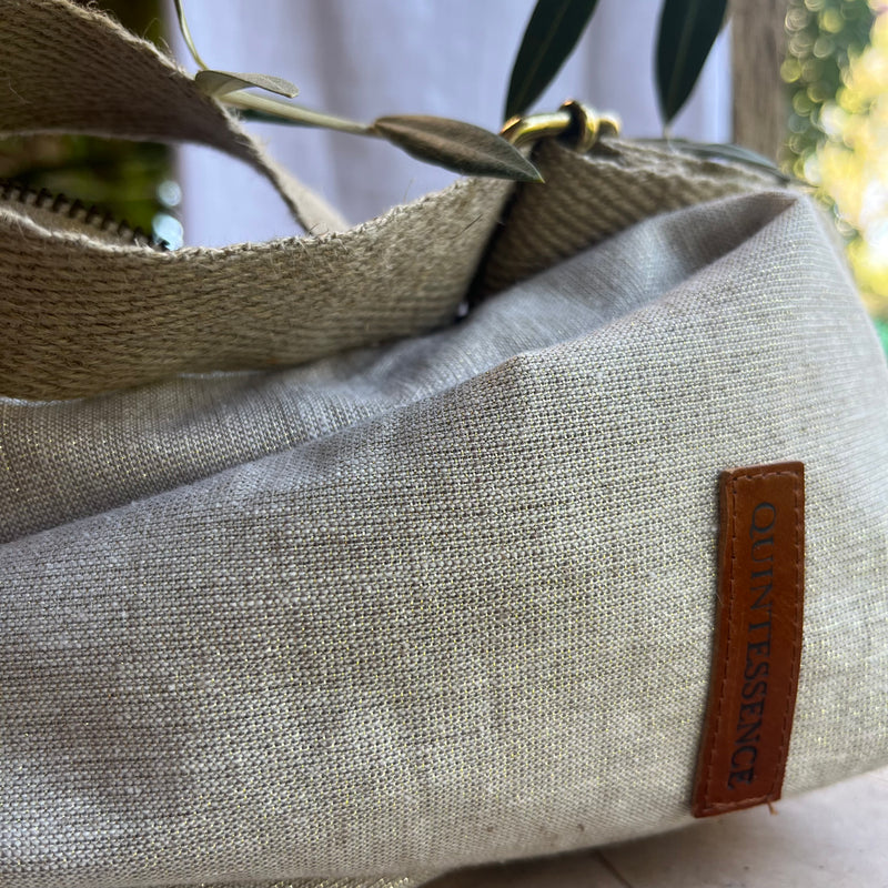 Sac Pia en lin naturel argent