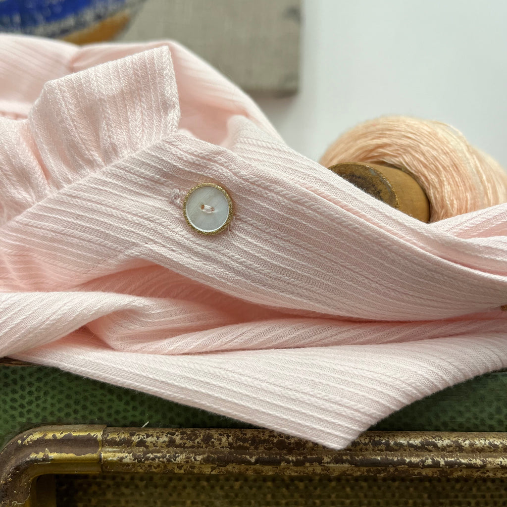 Blouse Miléna - Dobby en coton tressé rose poudré