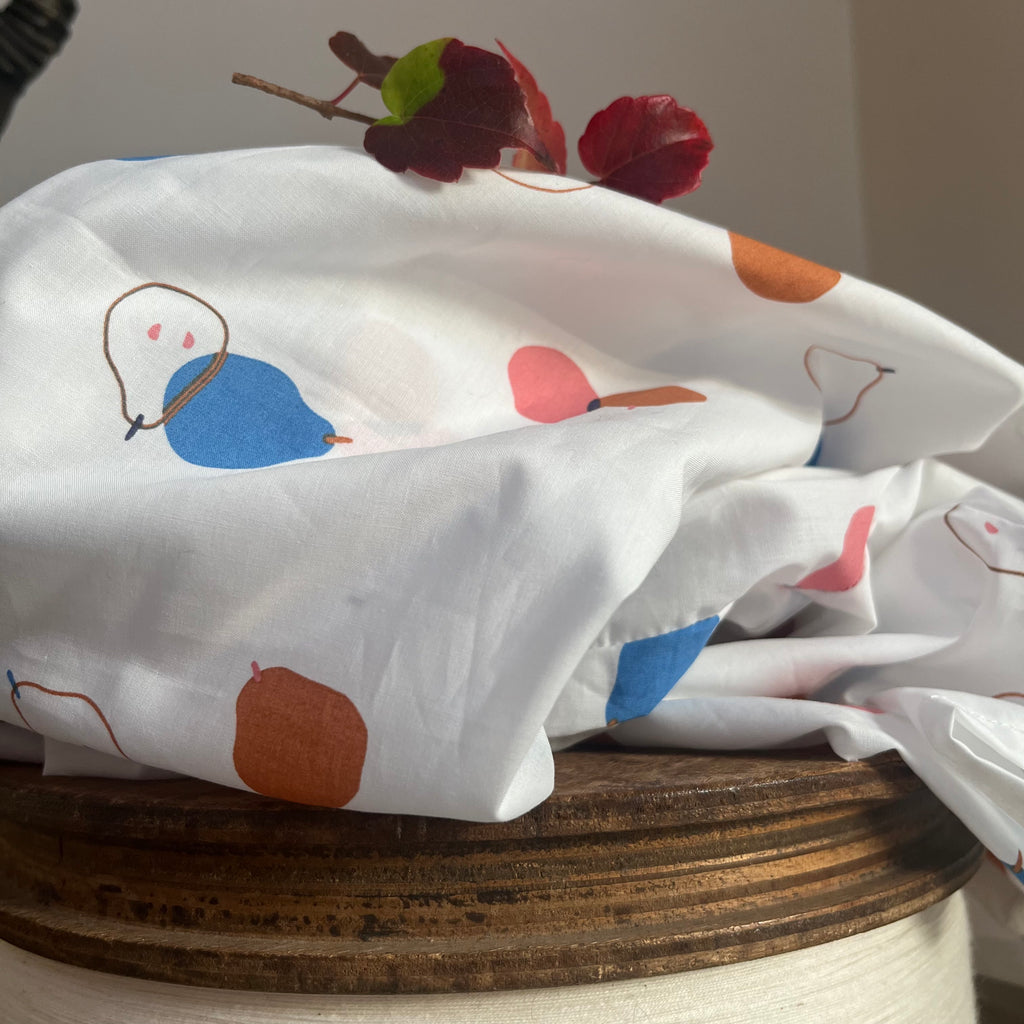 Coupon coton fruits d'automne 145x110  (A35)