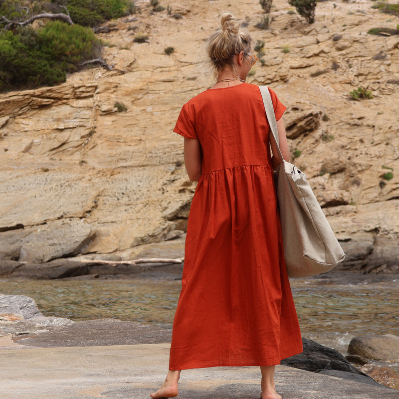 Sac Alfred en lin naturel - doublure en lin écureuil