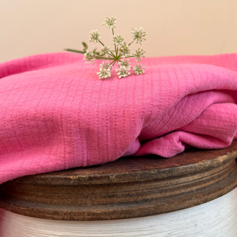 Blouse Nao - piqué de coton rose néon