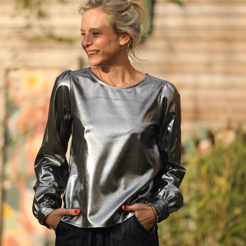 Blouse Amarante - disco argenté - Quintessence