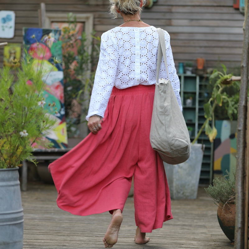 Blouse Flora - broderie fleurie ajourée blanche - Quintessence