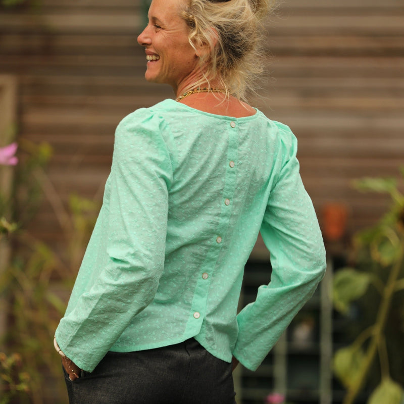 Blouse Flora - broderie vert néon - Quintessence