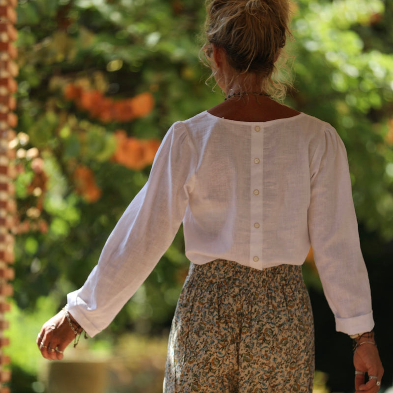 Blouse Flora - lin blanc - Quintessence