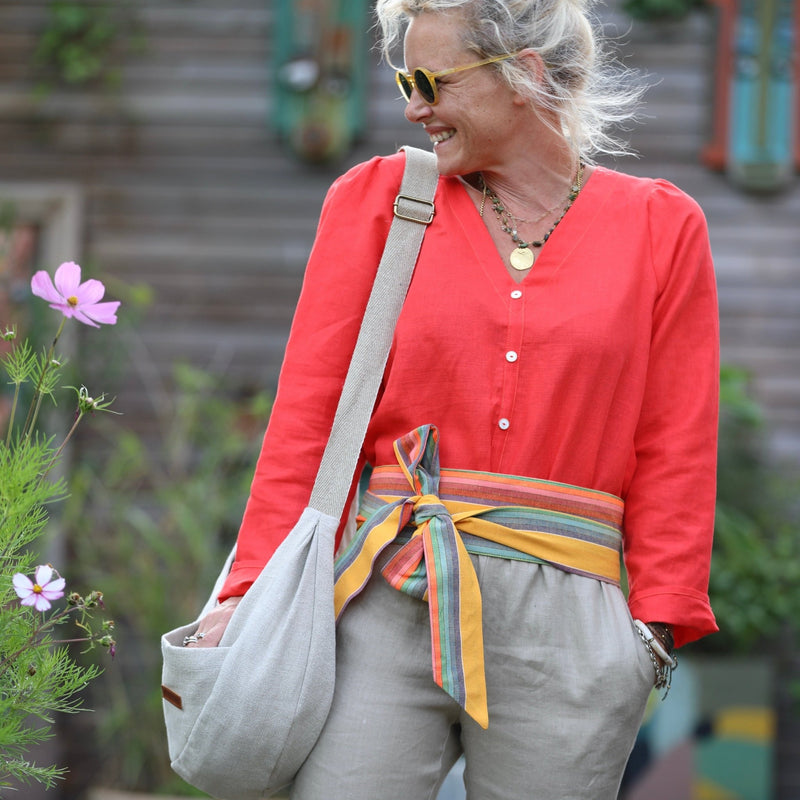 Blouse Flora - lin/viscose orange feu - Quintessence