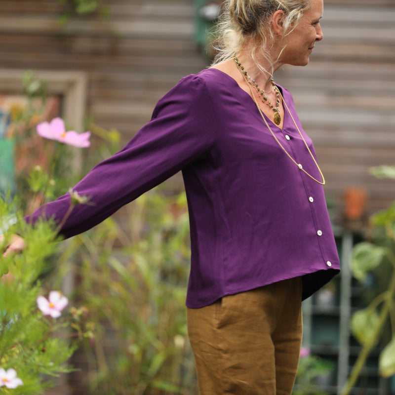 Blouse Flora - viscose lilas - Quintessence