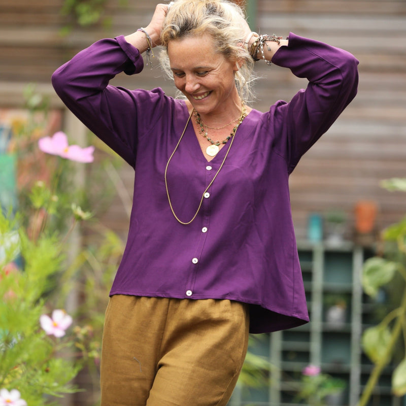 Blouse Flora - viscose lilas - Quintessence