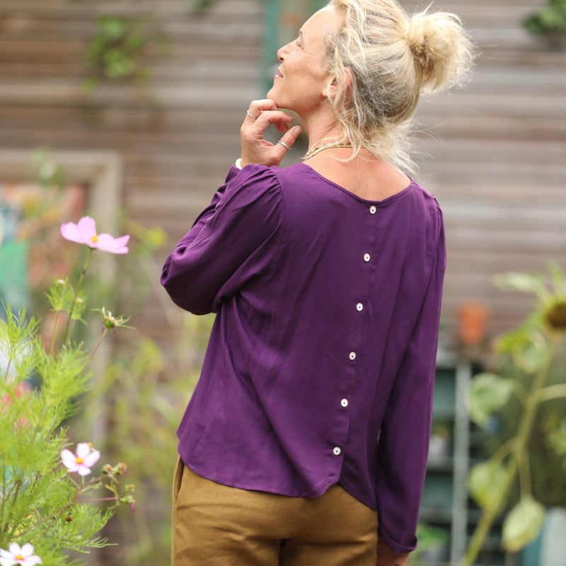 Blouse Flora - viscose lilas - Quintessence