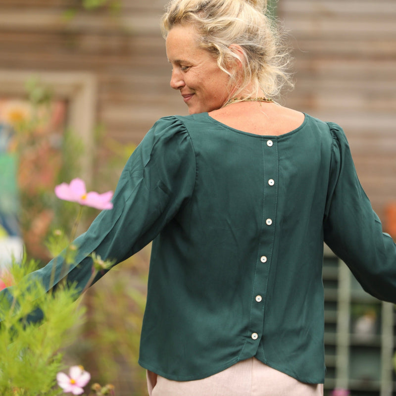 Blouse Flora - viscose vert anglais - Quintessence