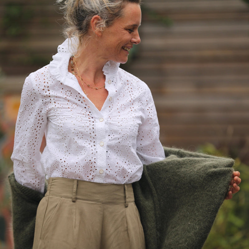 Blouse Marthe - broderie fleurie blanche - Quintessence