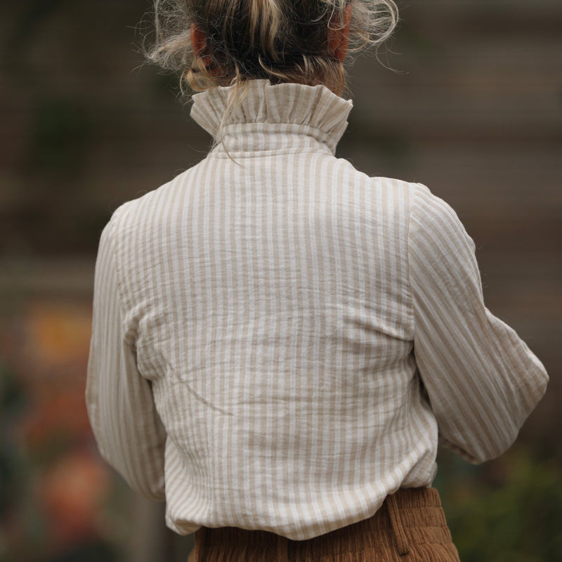 Blouse Marthe - double gaze de coton rayée ficelle - Quintessence