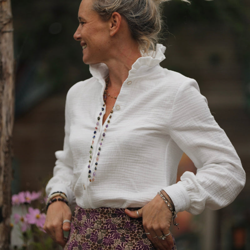 Blouse Marthe - triple gaze de coton ivoire - Quintessence