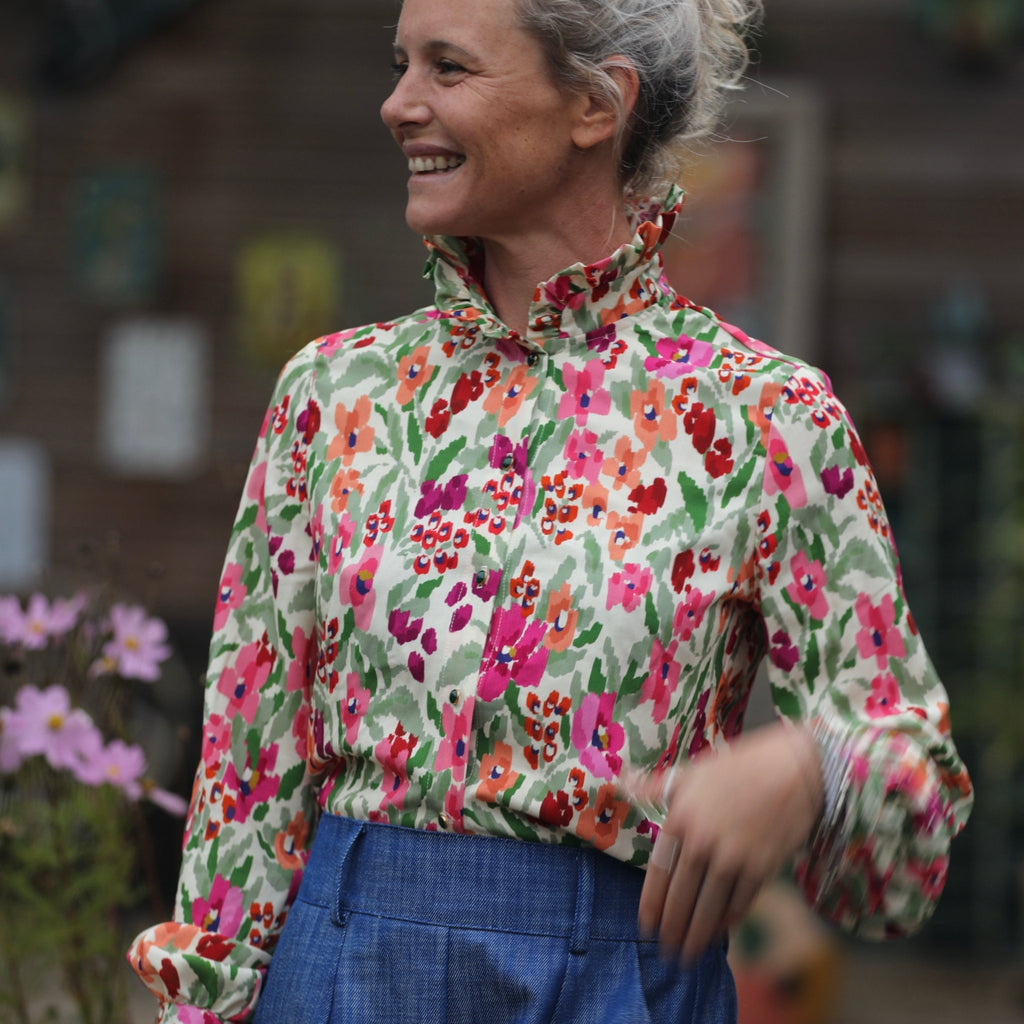 Blouse Marthe - viscose fleurs abstraites - Quintessence