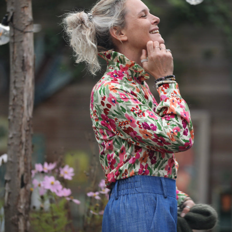 Blouse Marthe - viscose fleurs abstraites - Quintessence