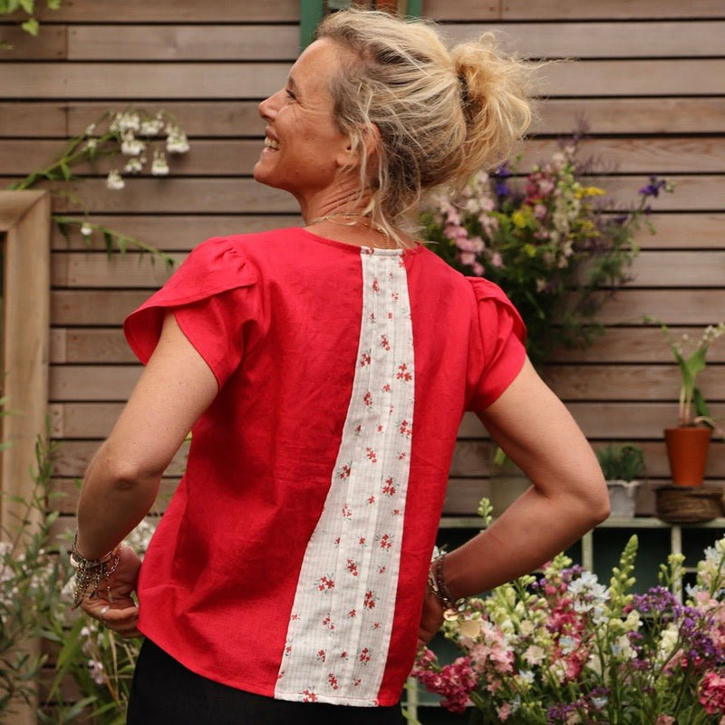 Blouse Sacha - lin rouge coquelicot - Quintessence