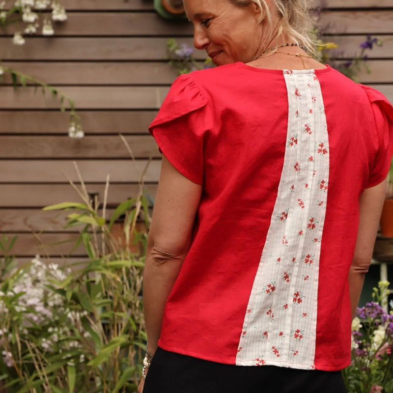 Blouse Sacha - lin rouge coquelicot - Quintessence