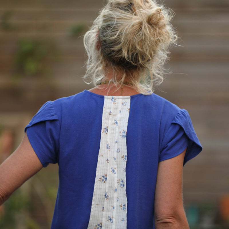 Blouse Sacha - viscose/lin bleu majorelle - Quintessence