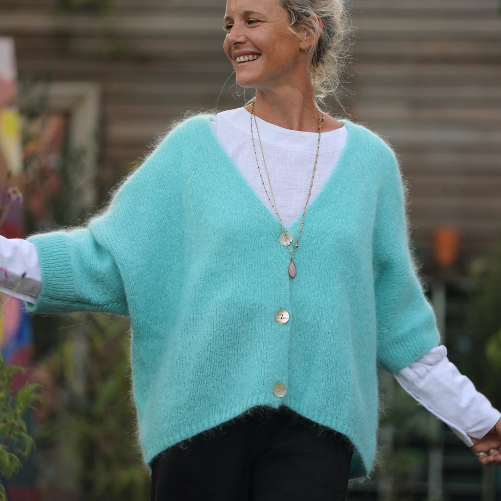 Gilet Hana Turquoise - Quintessence