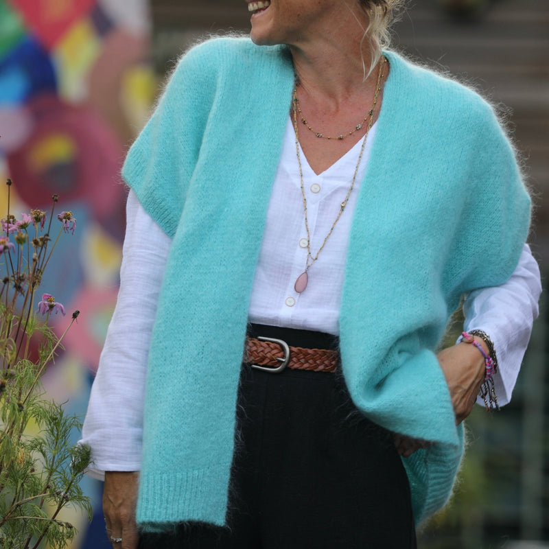 Gilet Mireille turquoise - Quintessence