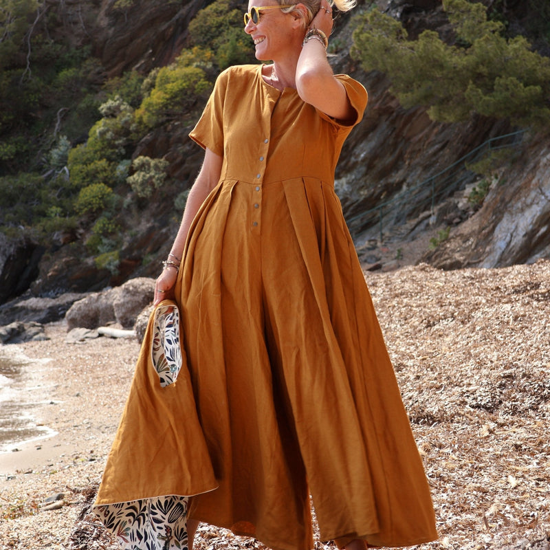 La parfaite combi India en lin ocre - Quintessence