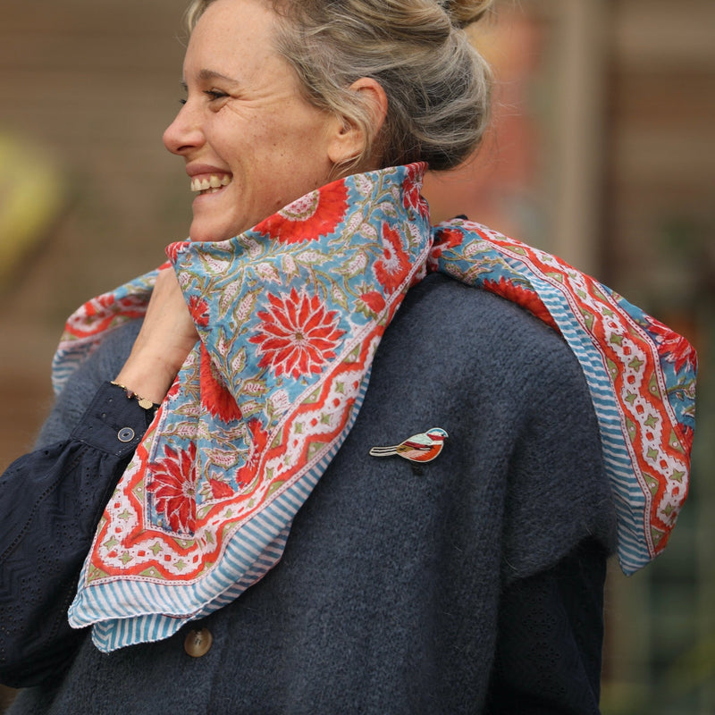 Le foulard Indira Coquelicot - Quintessence