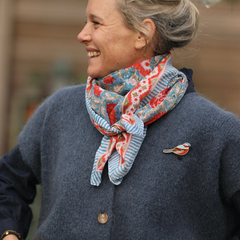 Le foulard Indira Coquelicot - Quintessence