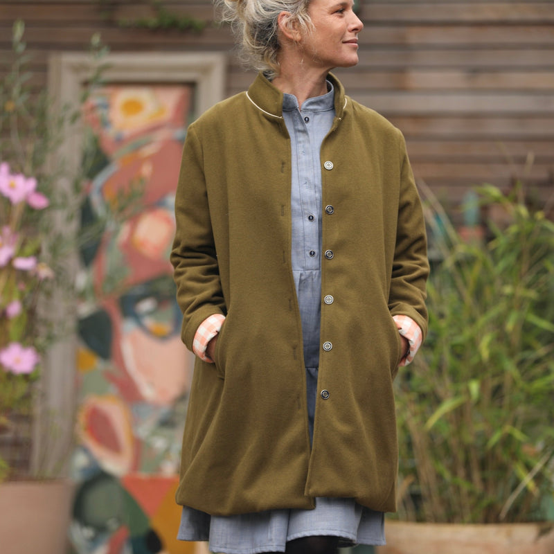 Manteau Paul 3/4 - lainage kiwi - Quintessence