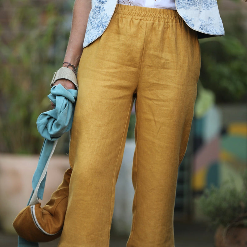 Pantalon Baptiste - lin ocre - Quintessence