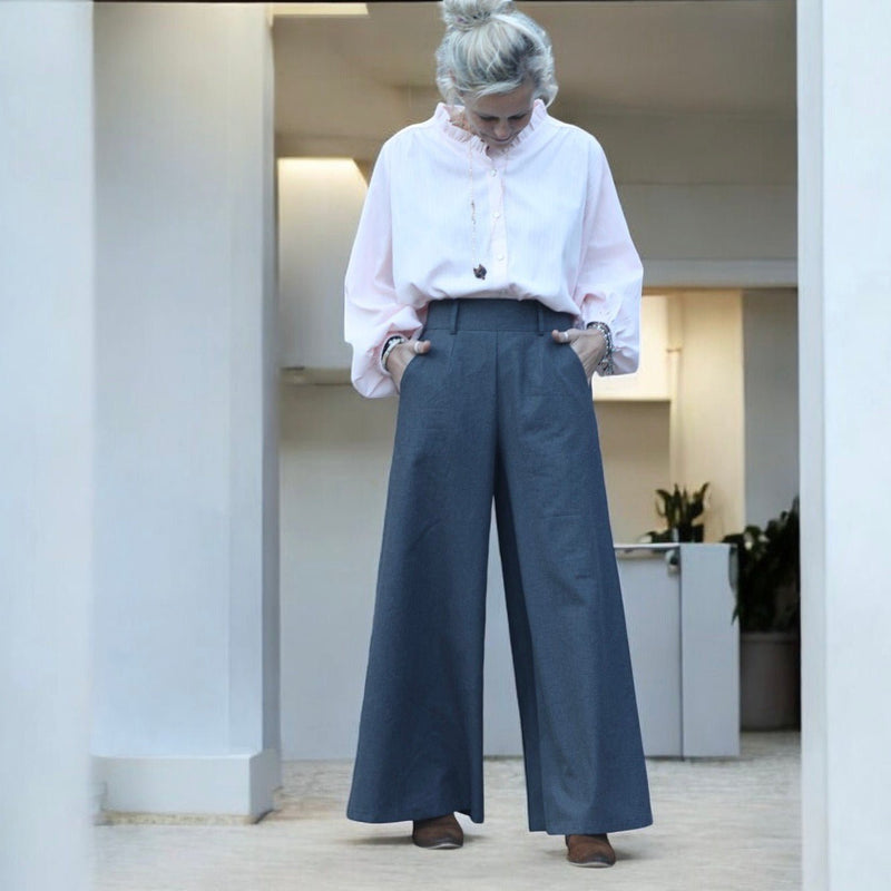 Pantalon César - Flanelle de coton gris - Quintessence