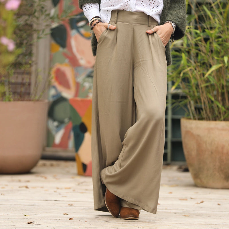 Pantalon César - sergé de viscose sable - Quintessence