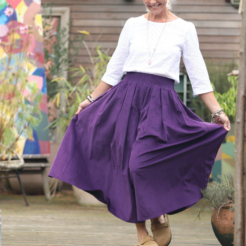 Pantalon Paco - velours milleraies lilas - Quintessence