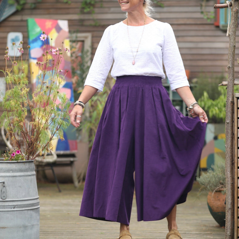 Pantalon Paco - velours milleraies lilas - Quintessence