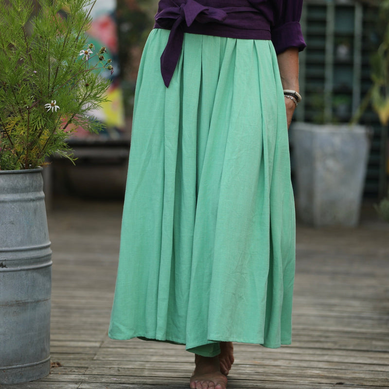 Pantalon Paco - viscose/lin vert limette - Quintessence