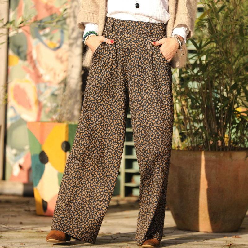 Pantalon Tom - léo marine camel - Quintessence