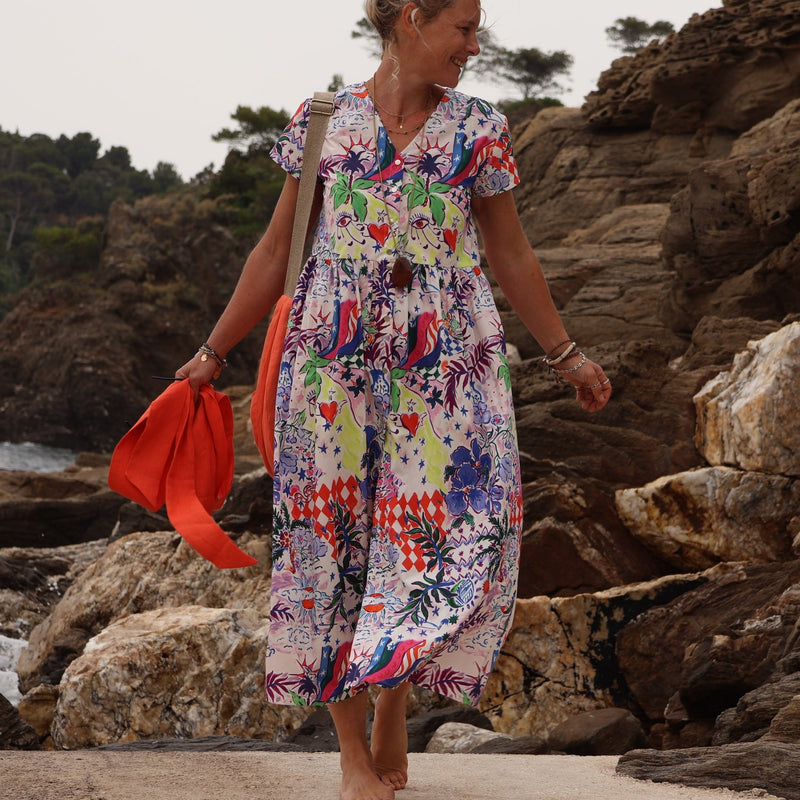 Robe Amélia popeline de coton Portofino - Quintessence