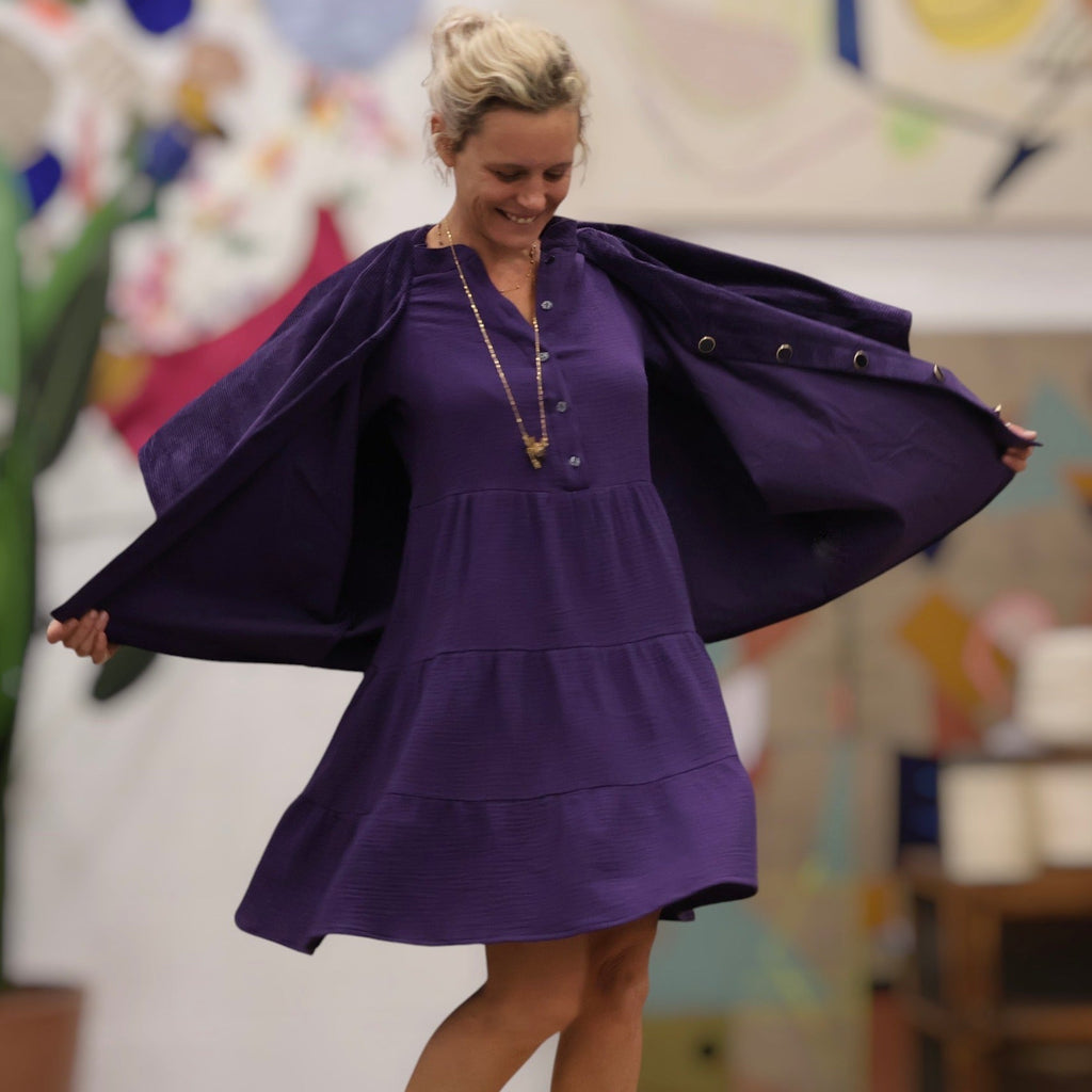 Robe Bella - double gaze de coton lilas - Quintessence