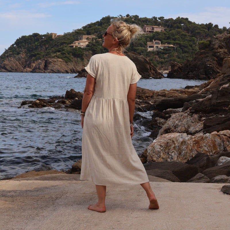 Robe Elsie en viscose/lin ficelle - Quintessence