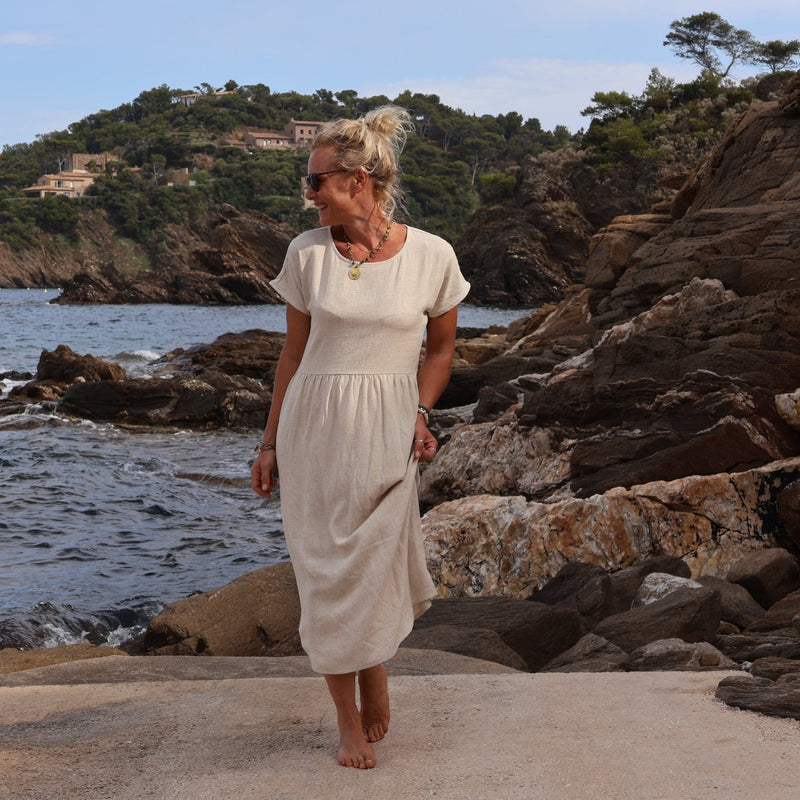 Robe Elsie en viscose/lin ficelle - Quintessence