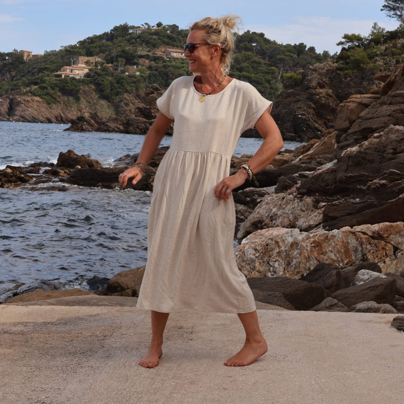 Robe Elsie en viscose/lin ficelle - Quintessence