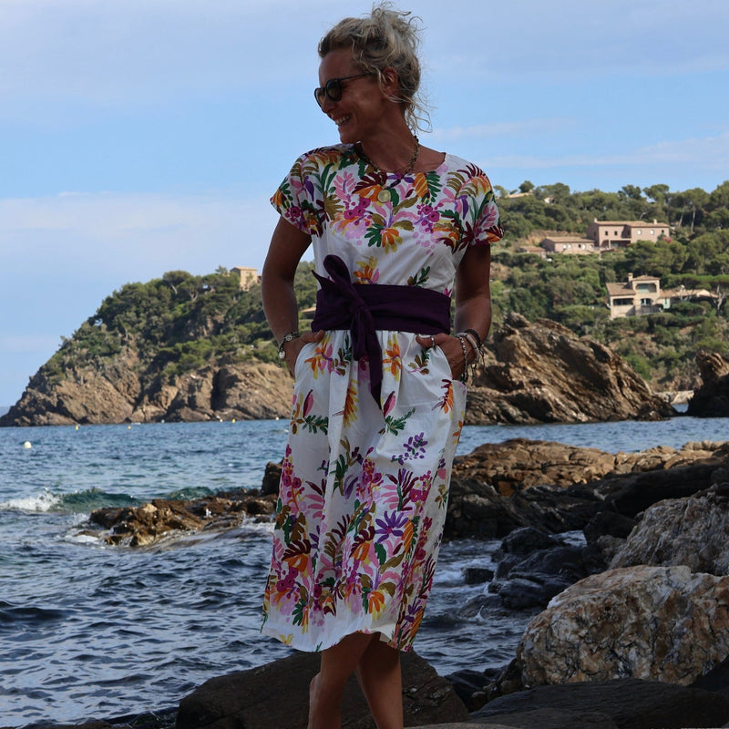 Robe Elsie popeline de coton Floraison - Quintessence