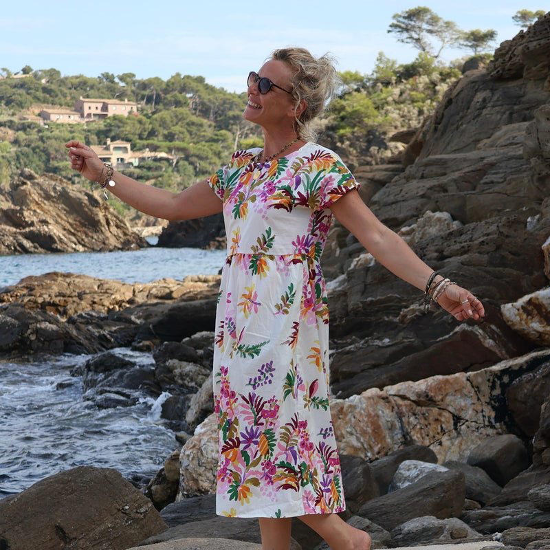 Robe Elsie popeline de coton Floraison - Quintessence