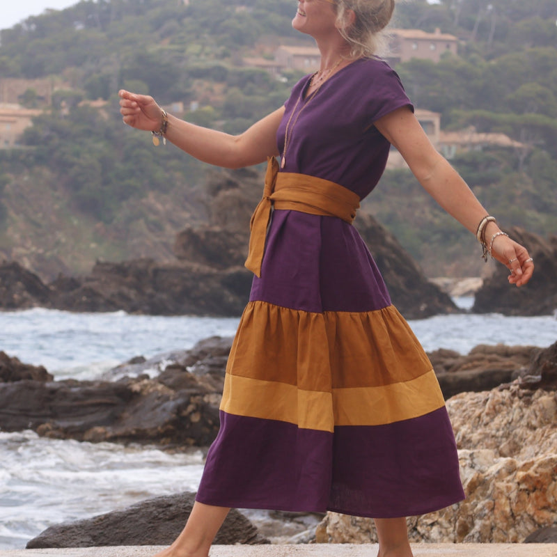 Robe Gitane - lin lilas - Quintessence