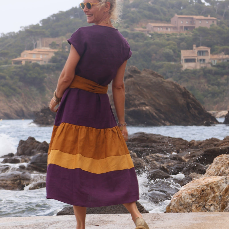 Robe Gitane - lin lilas - Quintessence