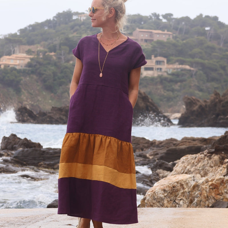 Robe Gitane - lin lilas - Quintessence