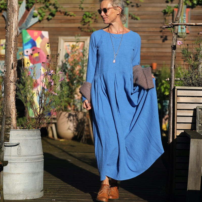 Robe Louisa - lin stone wash azur - Quintessence