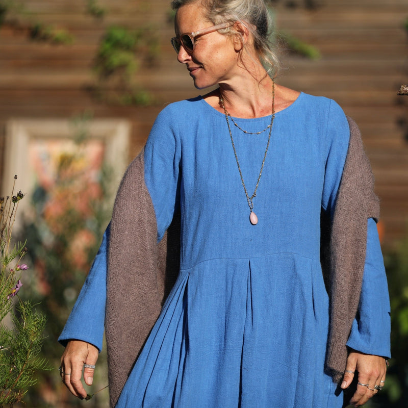 Robe Louisa - lin stone wash azur - Quintessence