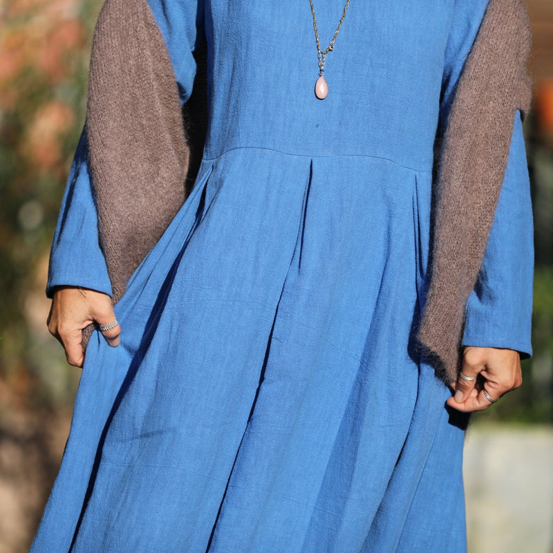 Robe Louisa - lin stone wash azur - Quintessence