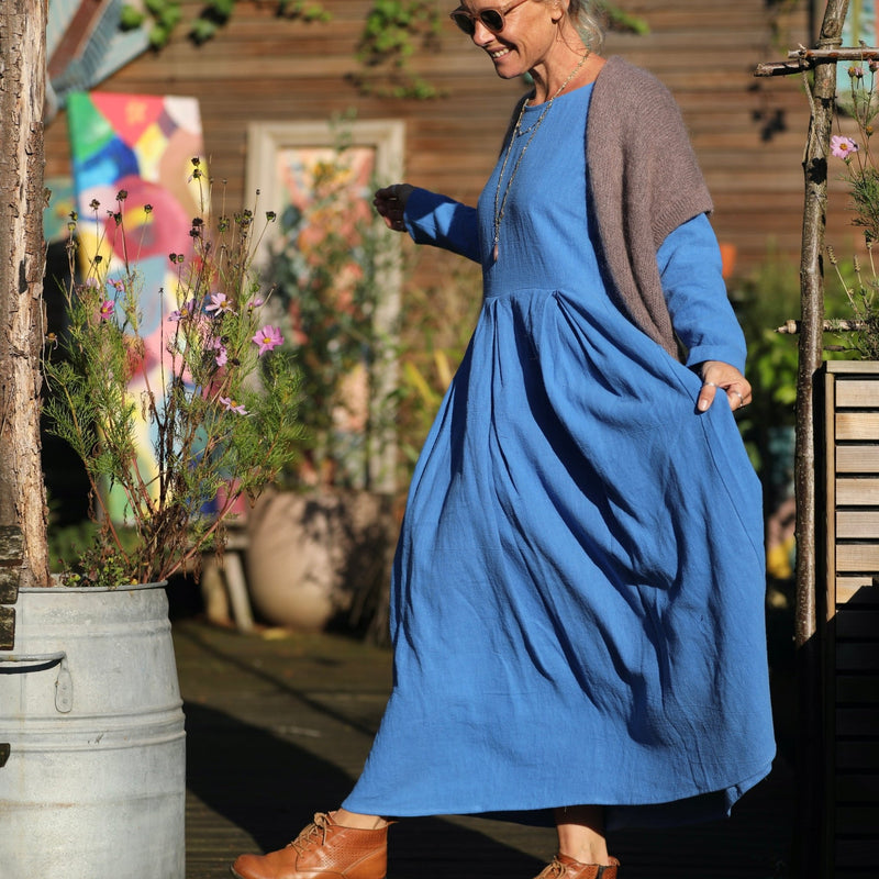 Robe Louisa - lin stone wash azur - Quintessence